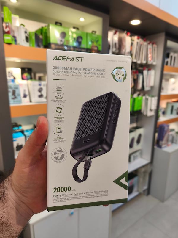 پاوربانک 20000 ایس فست ACEFAST M14 توان 22.5 وات همراه با کابل متصل