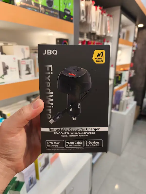 شارژر فندکی برند JBQ مدل FixedWire به همراه کابل تایپ سی متصل