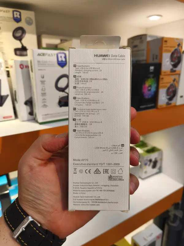 کابل میکرو یو اس بی اورجینال Huawei سر جعبه ا Huawei original cable