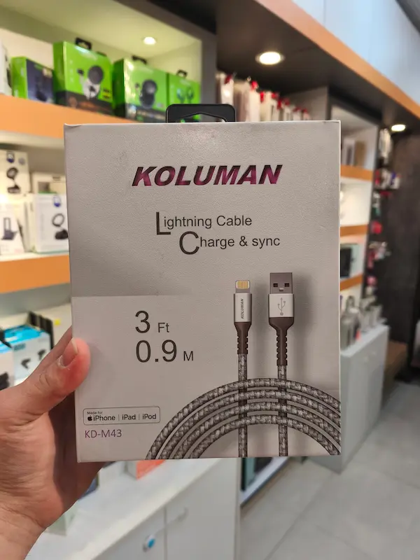کابل  USB به لایتنینگ کلومن مدل KD-M43 طول 1 متر ( به همراه گواهی MFi از کمپانی اپل)