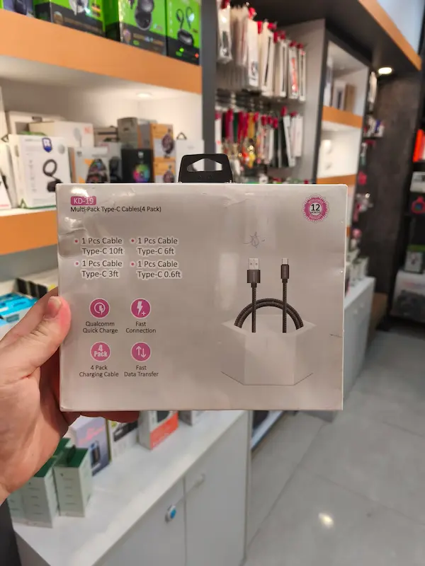 کابل شارژ USB به تایپ سی کلومن پک 4 تایی مدل KD-19