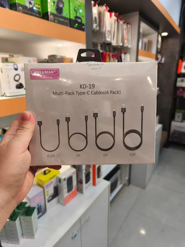 کابل شارژ USB به تایپ سی کلومن پک 4 تایی مدل KD-19