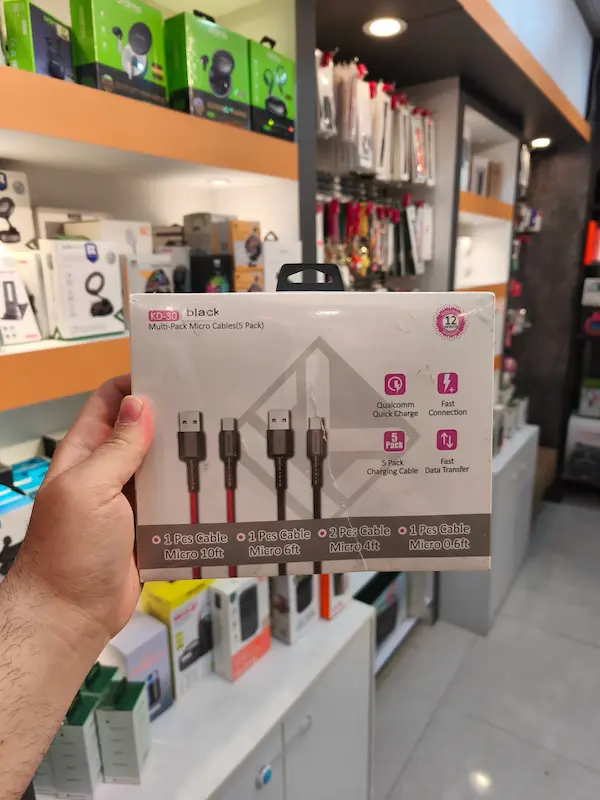 کابل شارژ USB به میکروUSB کلومن پک 5 تایی مدل KD-30