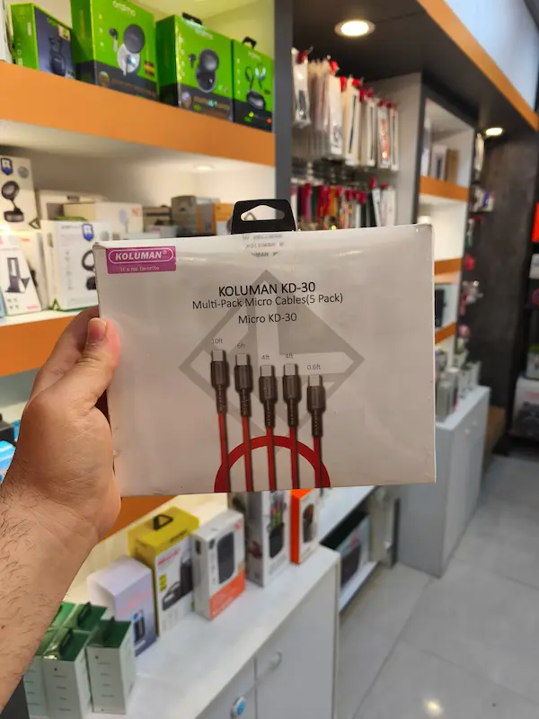 کابل شارژ USB به میکروUSB کلومن پک 5 تایی مدل KD-30