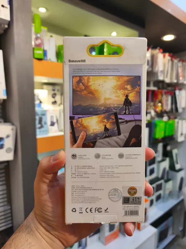 کابل دو سر تایپ سی Baseus Cafule PD3.1 100W QC3.0 Cable قابلیت اتصال به TV