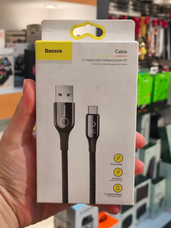 کابل تبدیل USB به Type-C باسئوس مدل C-shaped Light Intelligent Power-off CATCD طول 1 متر