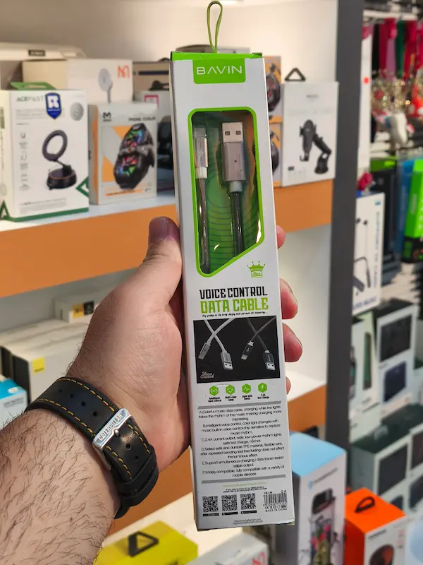 کابل لایتنینگ رقص نور باوین Bavin CB-139 Led Lightning Cable 1m