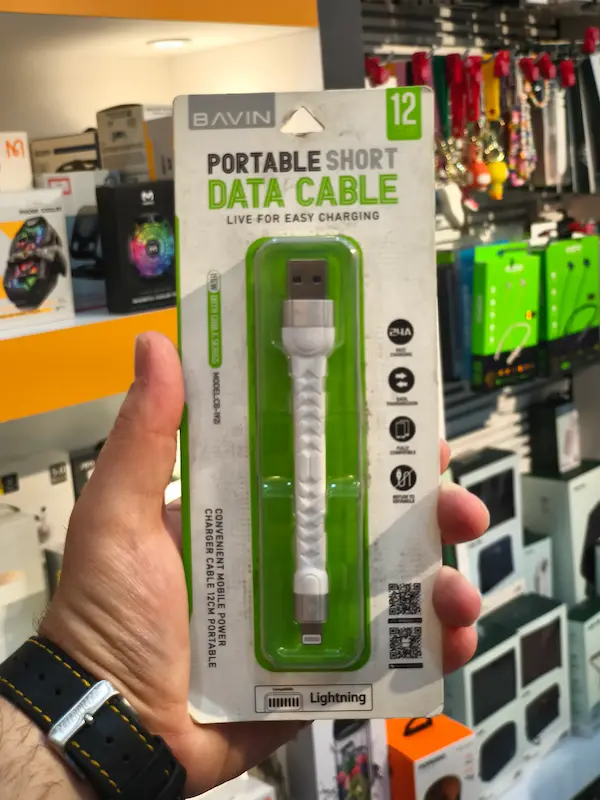 کابل شارژ لایتنینگ کوتاه باوین Bavin CB-192i Lightning Cable 12CM