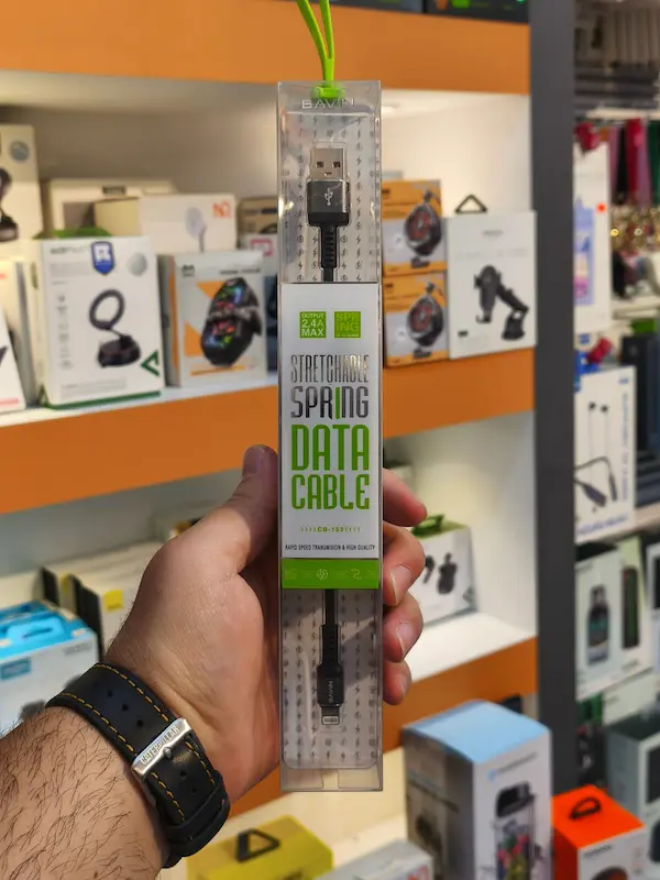 کابل لایتنینگ باوین Bavin CB-153 Cable توان 2.4 آمپر و طراحی تلفنی