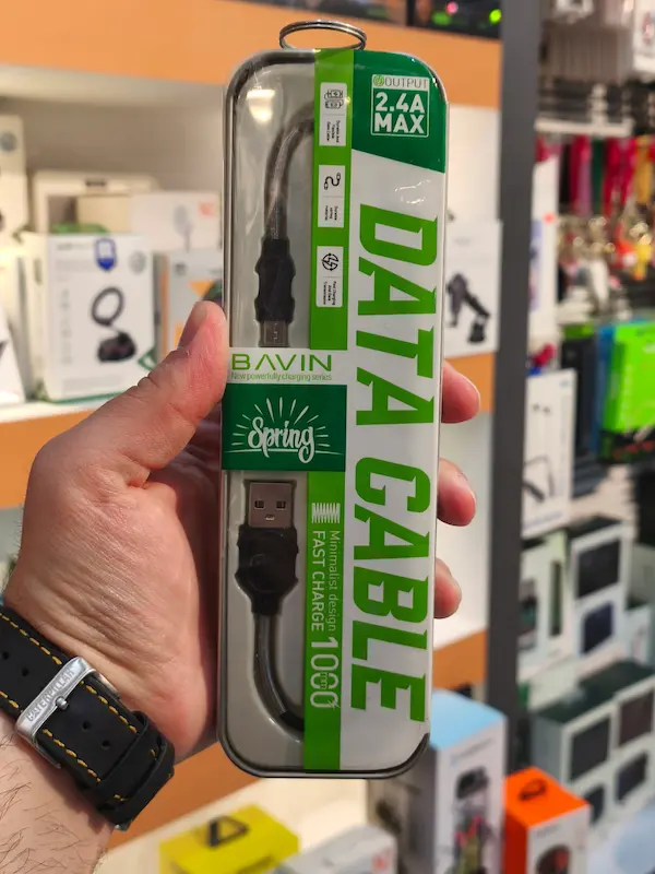 کابل میکرو یو اس بی باوین Bavin CB-121 USB Cable توان 2.4 آمپر و طول 1 متر