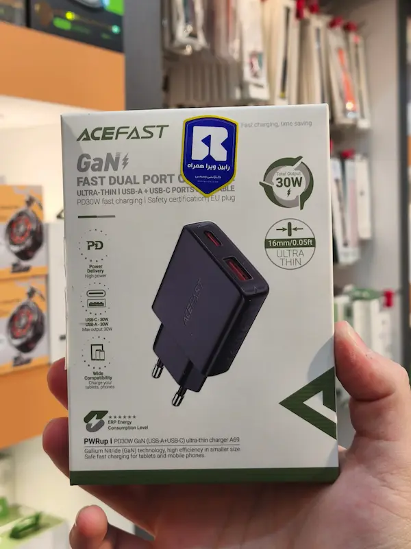 شارژر دیواری ایس فست ACEFAST A69 PD30W GaN Fast Charger توان 30 وات