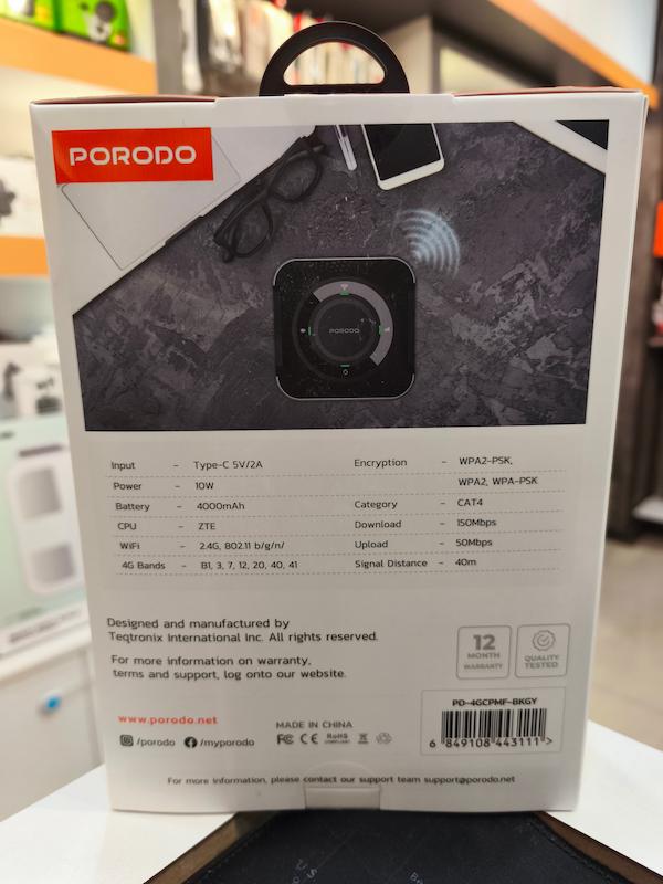 مودم پرودو مدل 3G/4G 4000mAh PD-4GCPMF Modem Porodo PD-4GCPMF 3G/4G 4000mAh