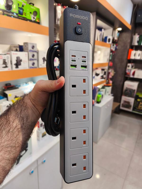 چندراهی برق هوشمند و شارژر 65 وات پرودو Porodo 4AC 65W 3000W Power Strip PD-FWCH045