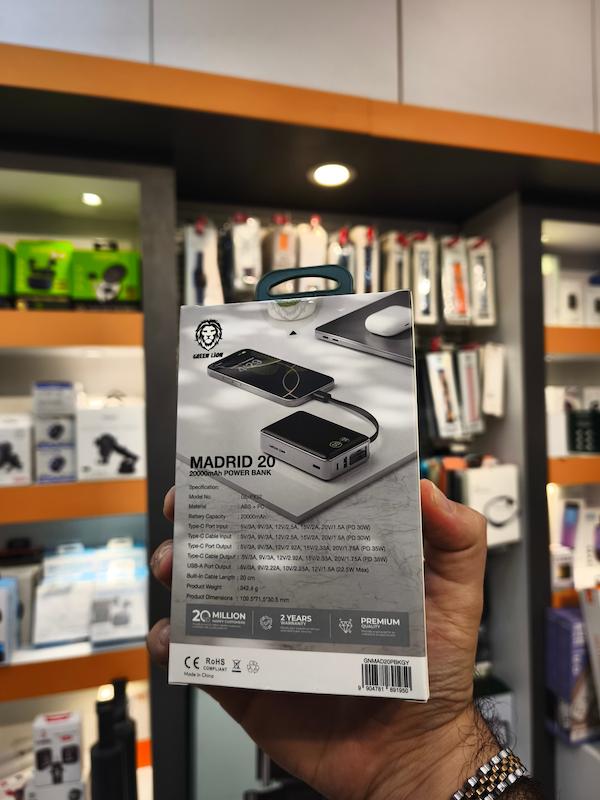 پاوربانک 20000 میلی آمپر 35 وات گرین لاین Green Lion Madrid 20 Power Bank 20000mAh PD 35W