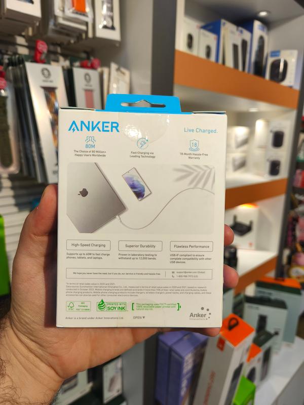 کابل انکر Anker 322 USB-C to USB-C طول ٩٠ سانتی متر – مدل A81F5