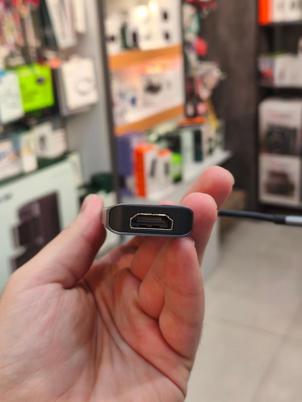 هاب USB-C پاورولوجی مدل P61HBCGY با ۶ پورت ۴K HDMI