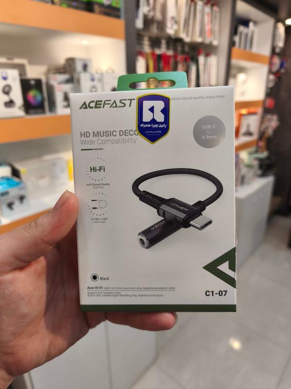 کابل Type C به پورت AUX ایس فست ACEFAST C1-07 طول 18 سانتی متر