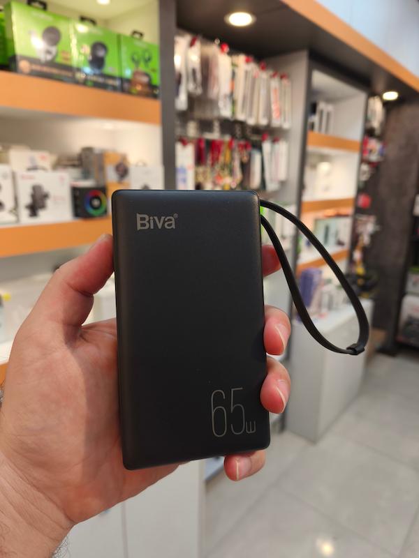 پاوربانک 20000 بیوا Biva BP-025 Fast Charging Power Bank توان 65 وات با کابل متصل