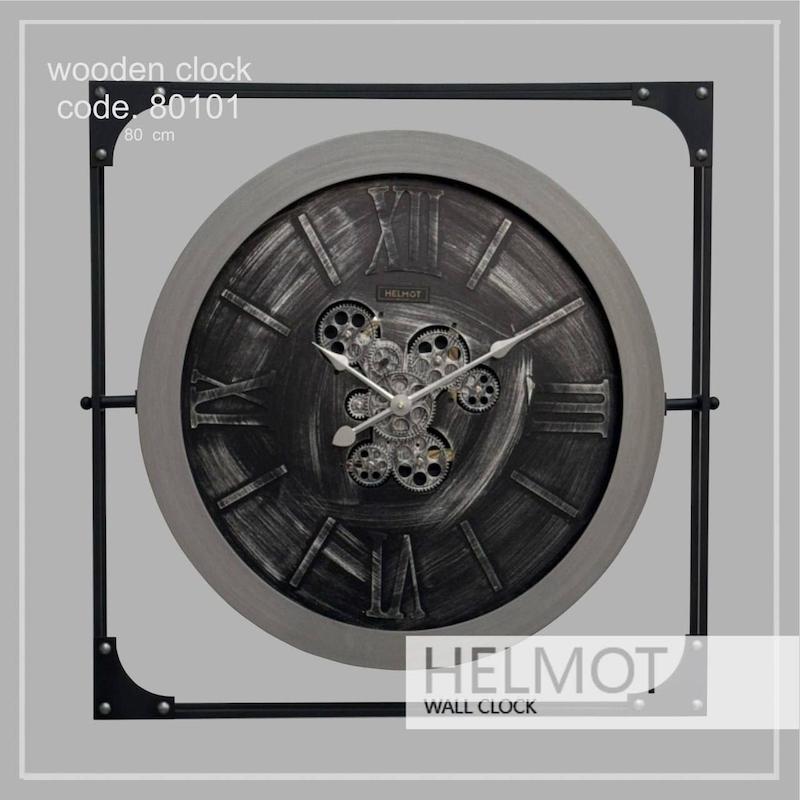 ساعت دیواری چوب و فلز برند هلموت