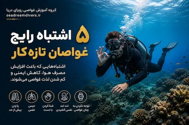 🤿 ۵ اشتباه رایج غواصان تازه‌کار | آموزش غواصی برای شروعی ایمن و حرفه‌ای