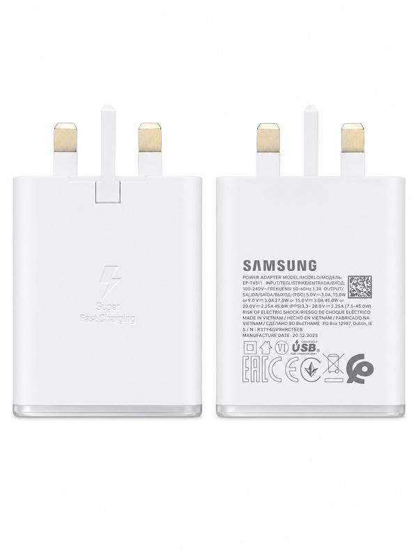شارژر دیواری اصلی سامسونگ Samsung EP-T4511 توان 45 وات همراه با کابل 100% اوجینال