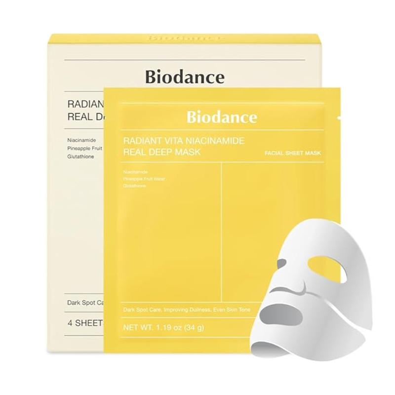 ماسک نیاسین امید و گلوتاتیون بایودنس Biodance Radiant Vita Niacinamide Real Deep Mask 