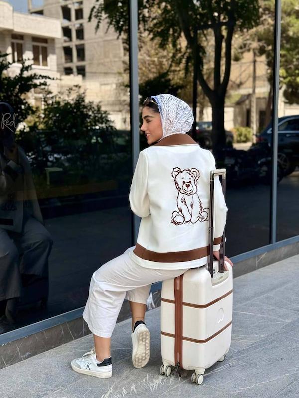 مانتو خرسی کرپ گلدوزی
