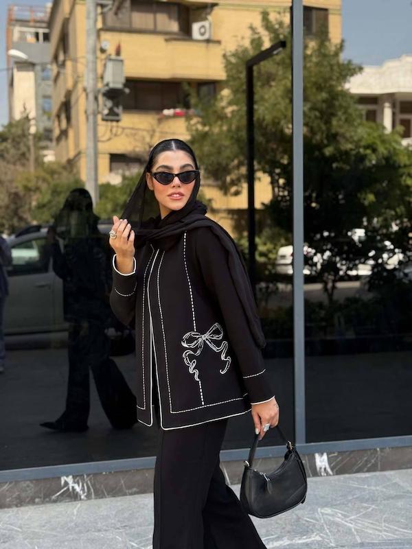 مانتو گلدوزی پاپیون کرپ کنزو