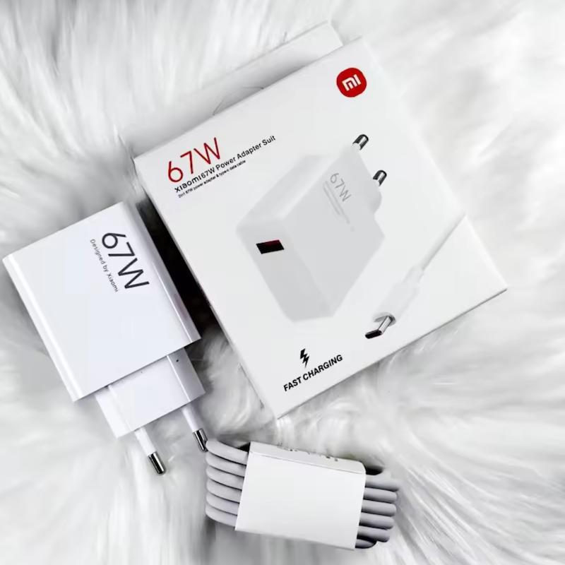شارژرکامل با کابل67 وات شیائومی۱۰۰٪ اصلی توربو/درصد/ثانیه 
