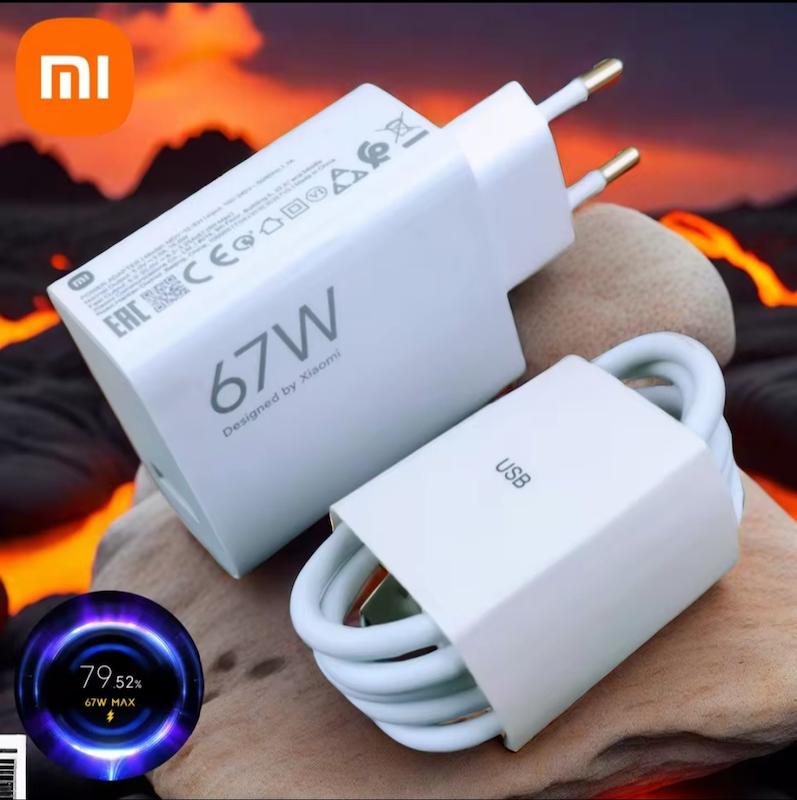 شارژر کامل باکابل67وات رو کارتنی شیائومی ۱۰۰٪اصلی