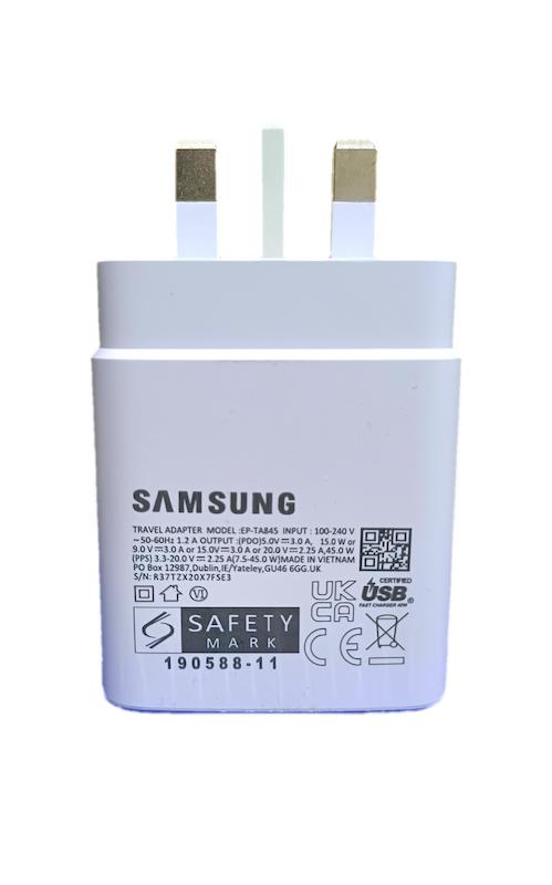 شارژر45w سامسونگ به همراه کابل TA845(NFC ساخت ویتنام) باگارانتی ۱۲ماهه و ارسال رایگان 
