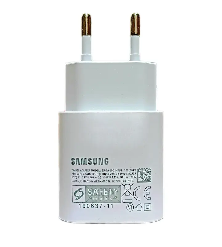 شارژر 25w سامسونگ ۲پین اورجینال چین