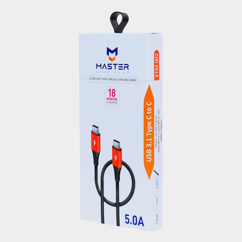 کابل مَستر دوسر تایپ سی ۱۸ماه گارانتی ETM002برند برتر ایرانی