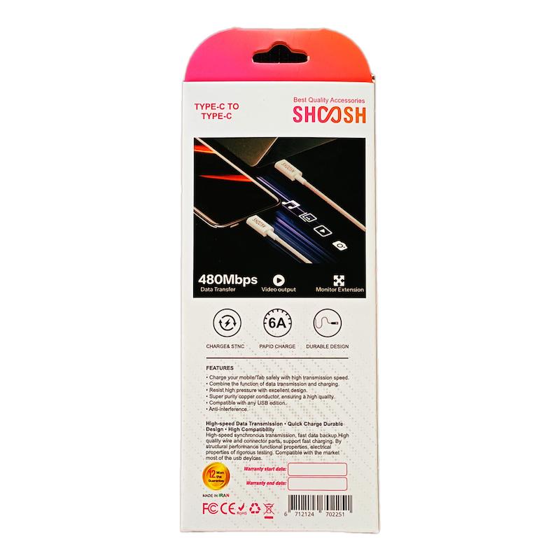 کابل دوسر تایپ سی شوش sh251c گارانتی ۱۲ماهه
