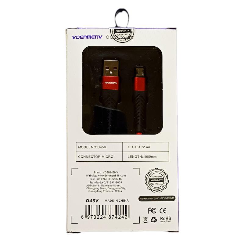 کابل شارژ میکروVDENMENVمدلD45v(اصلی یکسال گارانتی)