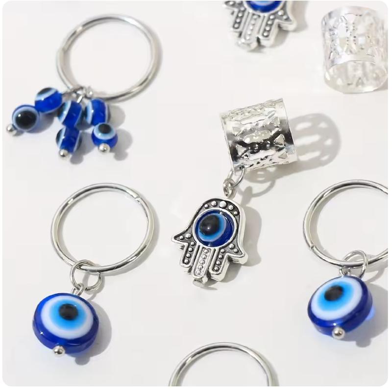 16pcs Devil's Eye Braided Hair Rings