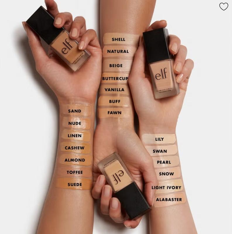 لوازم آرایشی e.l.f, کرم‌پودر اقتصادی با کیفیت بالا, ELF Foundation, ELF flawless foundation, کرم‌پودر سبک روزانه, بهترین کرم‌پودر خارجی، خرید کرم‌پودر باکیفیت، کرم‌پودر با تناژ متنوع، elf satin foundation review