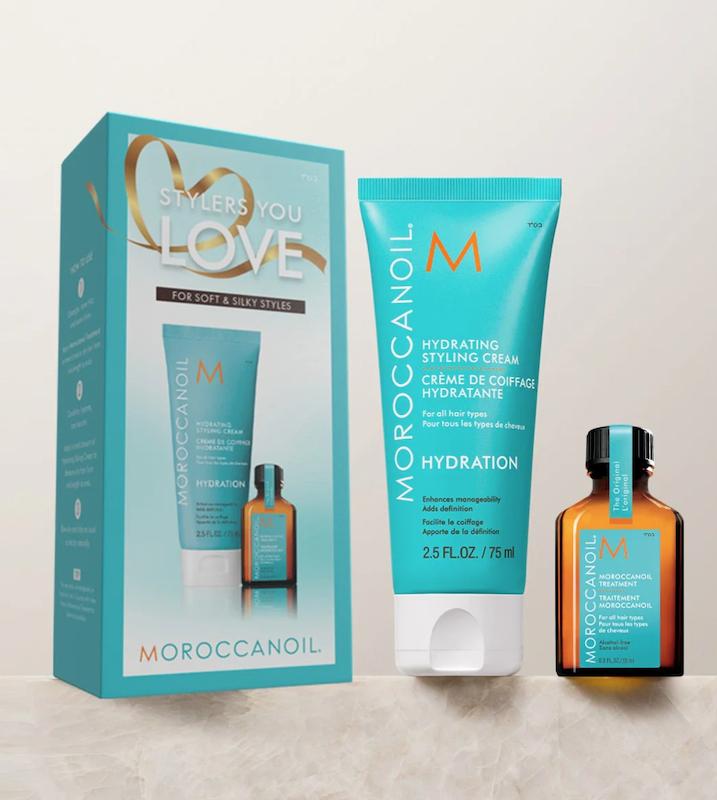ست نرم و ابریشمی موراکان‌اُیل, Moroccanoil Soft & Silky Styles, پک استایلینگ موراکان‌اُیل, Hydrating Styling Cream + Moroccanoil Treatment, کرم استایلینگ موراکان‌اُیل مرطوب‌کننده, پک آرگان برای نرم و ابریشمی کردن مو, پک دوگانه استایلینگ, پک نرم‌کنندگی و درخشندگی مو,