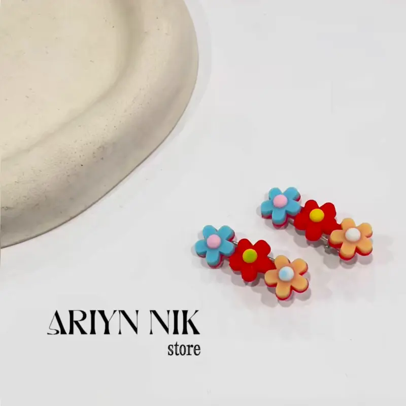 یک جفت گیره طرح گل