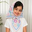 روسری بچگانه نخی طرح گل و قلب