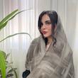 شال برشکا طرح دار منگوله دار