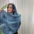 شال برشکا طرح دار منگوله دار