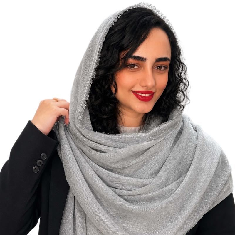 شال کریشه لمه‌ دار ریش ریشی