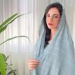 شال برشکا راه راه برجسته شکوفه 