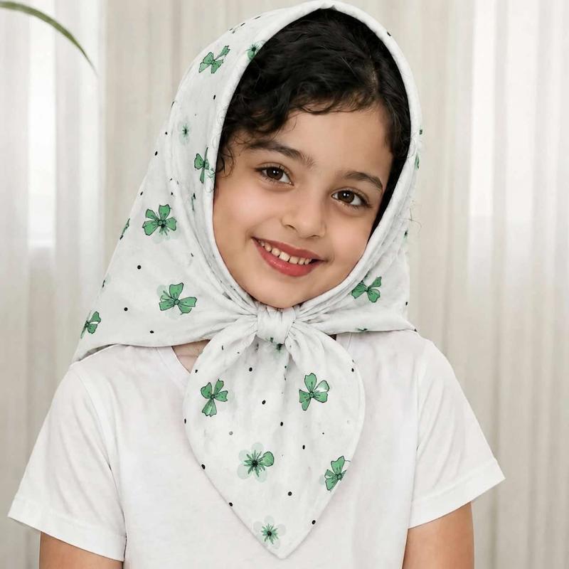 روسری بچگانه نخی طرح پاپیون