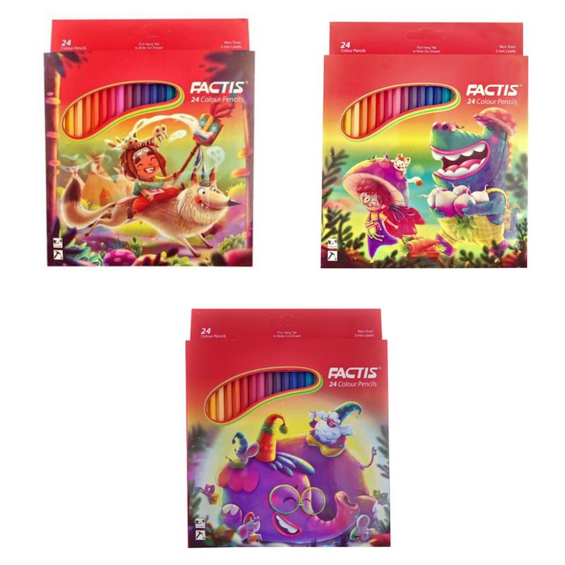 مداد رنگی ۲۴ رنگ جعبه مقوایی فکتیس
