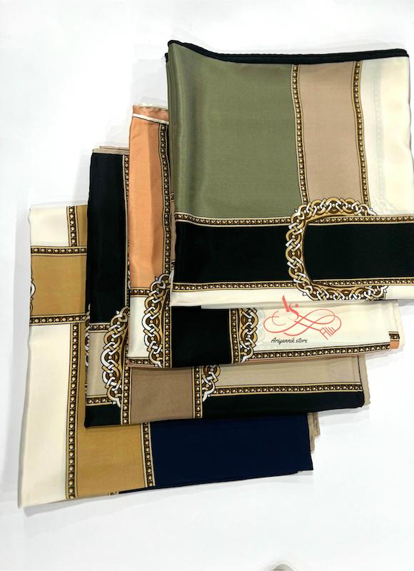 روسری ابریشم توییل دست دوز 