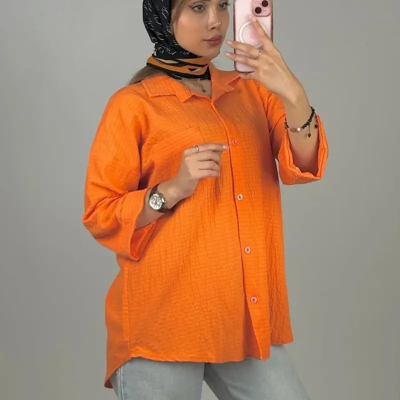 شومیز مانتویی پفکی پاستیلی