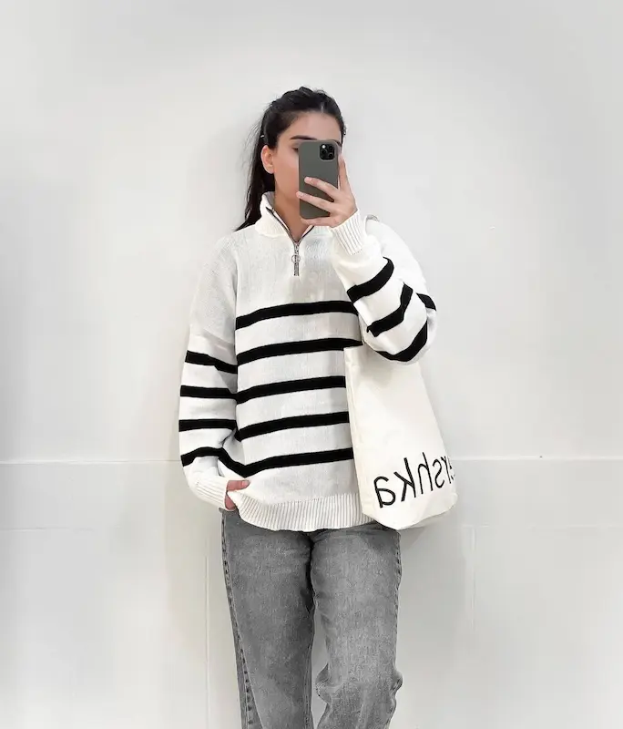 بافت پینترستی نیم زیپ