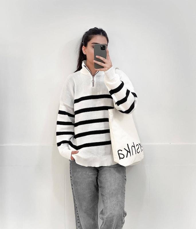 بافت پینترستی نیم زیپ